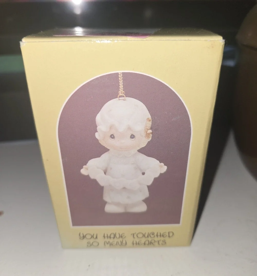Precious Moments Porcelain Angel Christmas Ornament Boxed 1987 MPN 112356